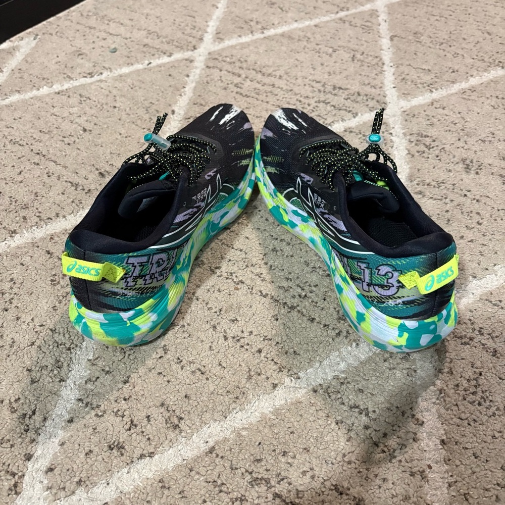 ASICS Womens Noosa Tri 13 Black Green Multicolor Running Shoes Sneakers Size 10 - Picture 6 of 9